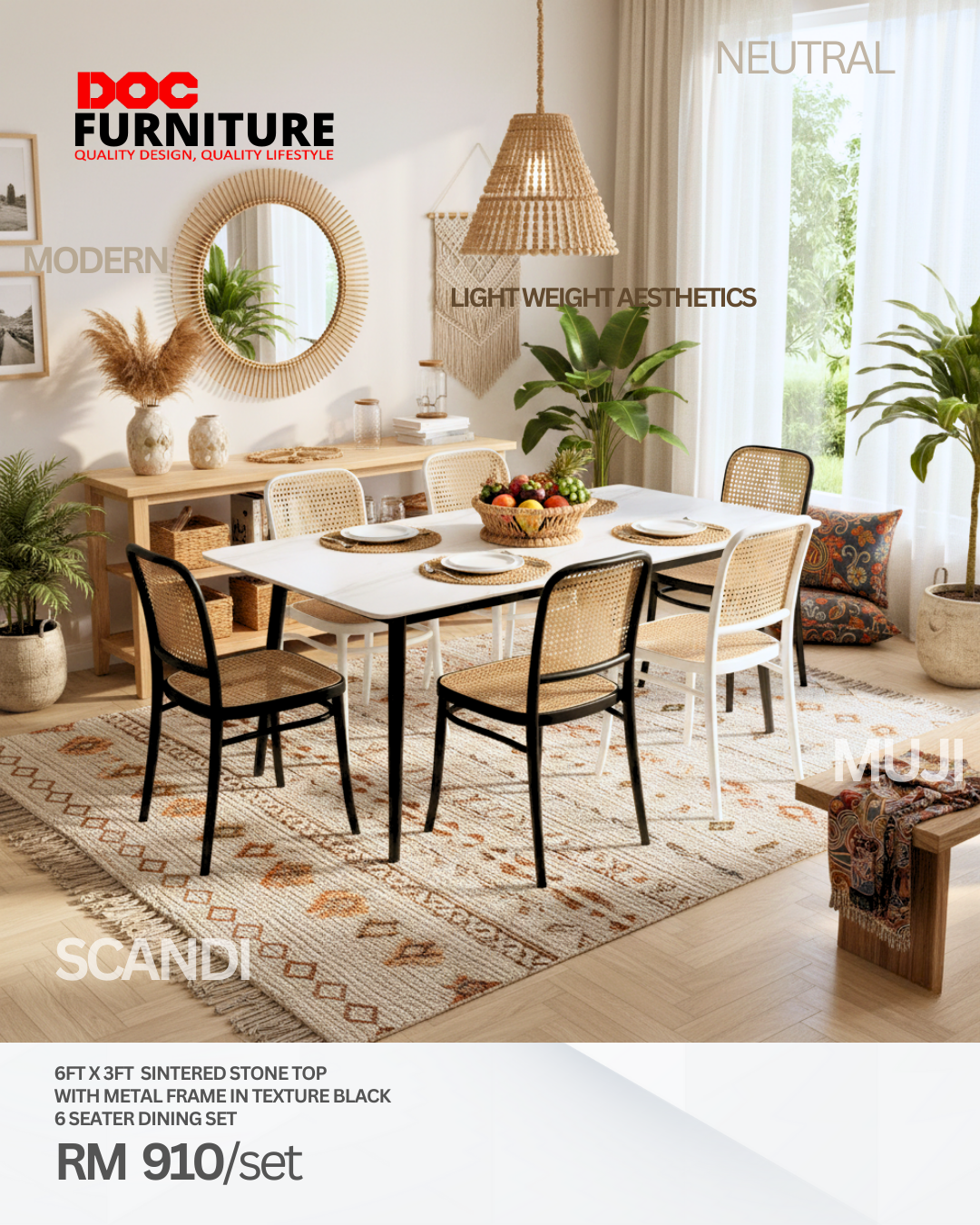 Dining table and chairs set — D.O.C Furniture Miri