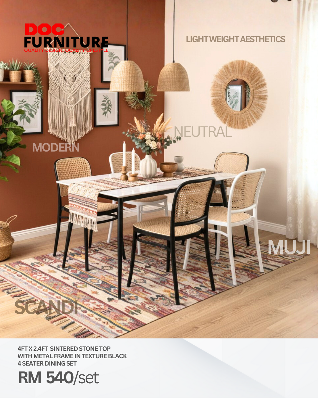 Dining table and chairs set — D.O.C Furniture Miri