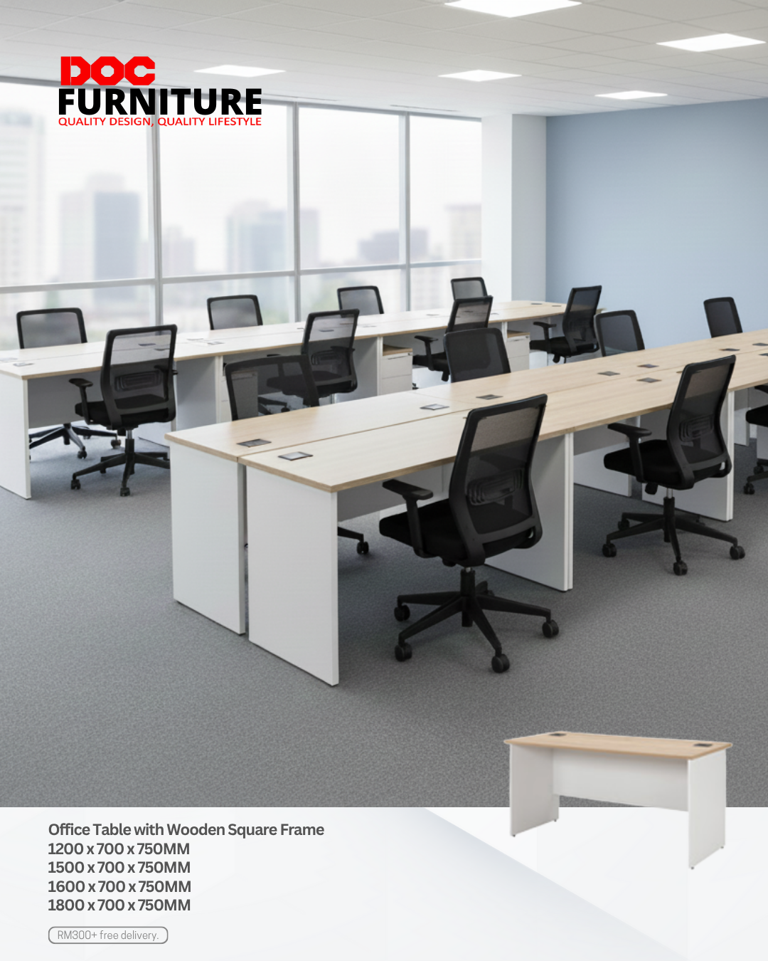 Office chair and desk setup — D.O.C Furniture Miri