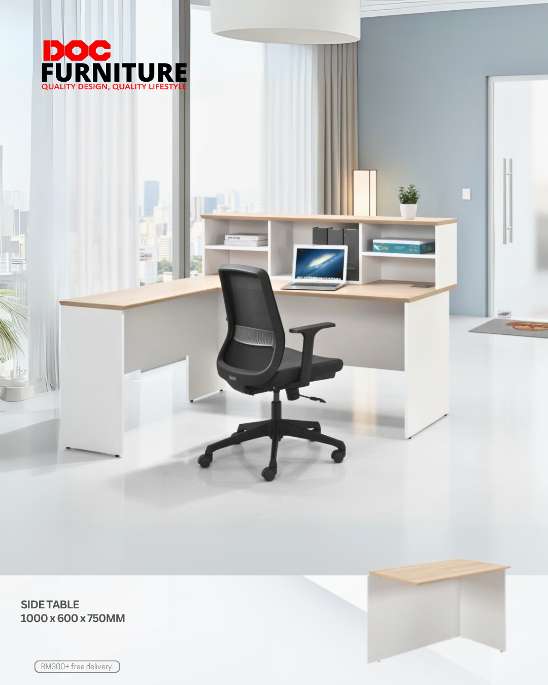 Office chair and desk setup — D.O.C Furniture Miri