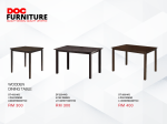 A post from DOC FURNITURE displays three dark-toned wooden dining tables: a square 4-seater for RM 300, a rectangular 4-seater for RM 300, and a larger rectangular 6-seater for RM 400.