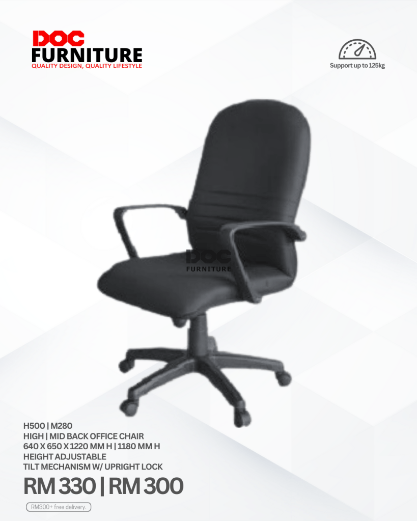 Upgrade your comfort AND your workspace! ✨ Get the DOC FURNITURE H500/M280 ergonomic office chair, featuring adjustable height & tilt lock, and support up to 125kg.

Now only RM300! Plus, enjoy FREE delivery for RM300+.

#OfficeChair #HomeOffice #ErgonomicChair #FurnitureDeal #FreeDelivery

DM us to order yours today!