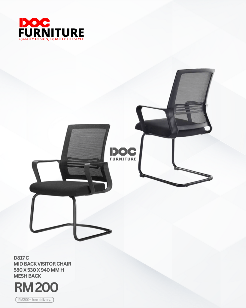 Welcome your guests in comfort and style! ✨ Get the D817 C Mid Back Mesh Visitor Chair for only RM200. Perfect for any space! Enjoy FREE delivery on orders RM300+. Shop now!

#DOCFurniture #VisitorChair #OfficeFurniture #MeshChair #FurnitureDeal