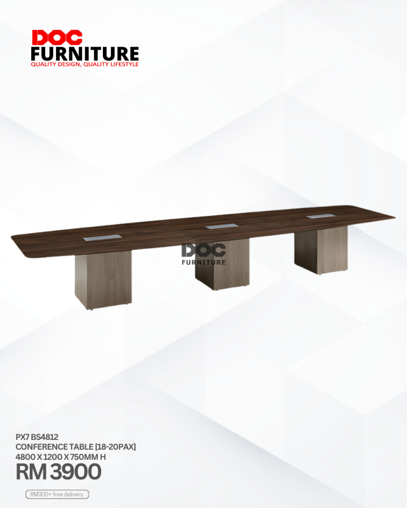 Gather everyone around the table! 🤝 Elevate your meeting space with the spacious PX7 BS4812 Conference Table from DOC Furniture. Seating 18-20 pax comfortably, it's perfect for important discussions and big ideas. Get this massive table for just RM 3900, with free delivery on RM300+ orders!

#ConferenceTable #OfficeFurniture #MeetingRoom #DOCFurniture #WorkplaceDesign