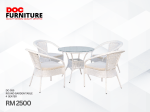 A white woven rattan 4-seater garden dining set, consisting of a round table with a glass top and four chairs with light beige cushions, is displayed at DOC Furniture in store shop in Miri. This Garden Table Set is selling at a price of only RM 2500.