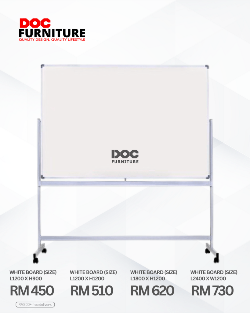 Boost your productivity and brainstorm big ideas! ✨ Get the perfect whiteboard for your space from DOC Furniture. Available in multiple sizes and starting from just RM450! Plus, enjoy FREE delivery on orders over RM300.

Shop now and upgrade your workspace!

#DOCFurniture #Whiteboard #OfficeSupplies #Productivity #QualityFurniture