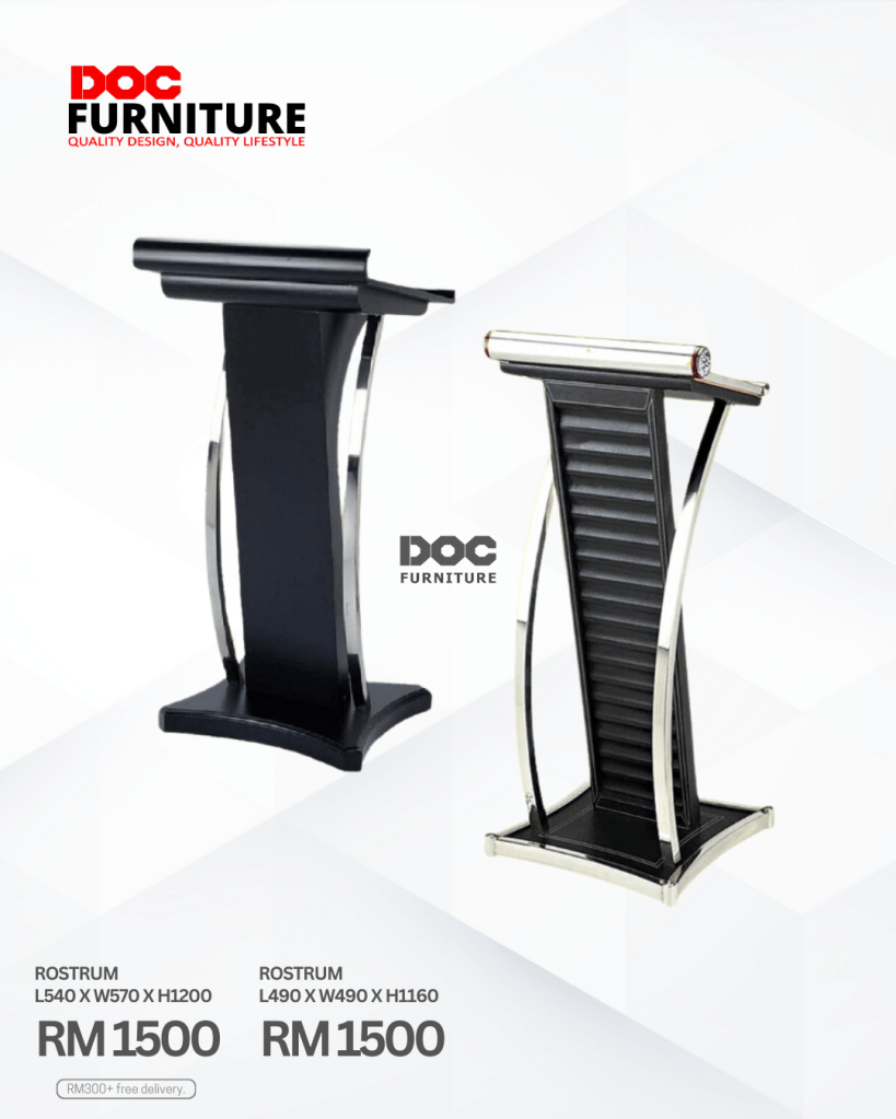 Speak with confidence! Command the stage with our premium rostrums from DOC Furniture. ✨ Quality design for a quality lifestyle. Get yours for only RM1500 each! Enjoy FREE delivery on orders above RM300. DM us to order now! #rostrum #officefurniture #presentation #qualitydesign #DOCFurniture