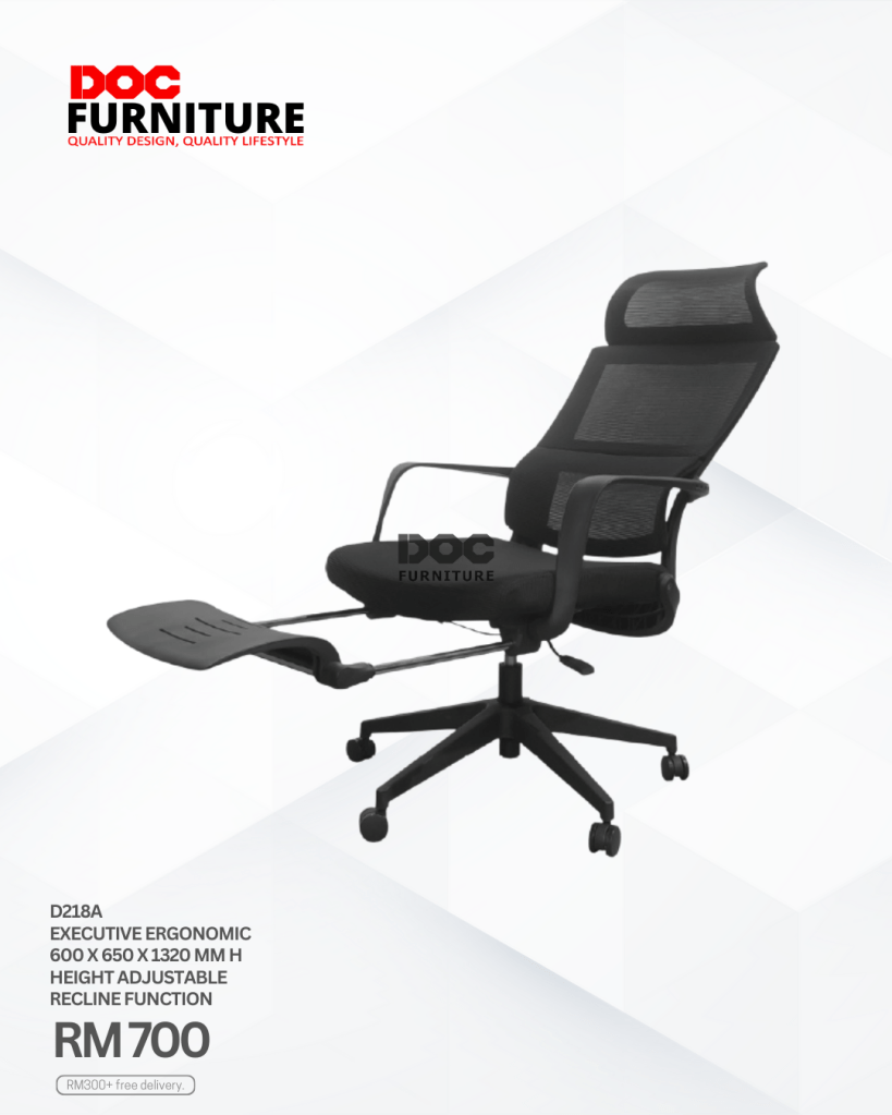 Your back will thank you! ✨ Experience ultimate comfort and support with the D218A Ergonomic Executive Chair from DOC Furniture. Features adjustable height, recline function, and sleek design. Get yours for only RM700! Plus, enjoy FREE delivery on orders over RM300. Upgrade your comfort today!

#DOCFurniture #ErgonomicChair #HomeOffice #WorkFromHome #Comfort