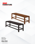 A product image for DOC FURNITURE showcases two Model 623 solid wood bench chairs, one in a light brown finish and another in a dark brown finish, priced at only RM 250. Solid wooden furniture that you could get at this price is a good deal in Miri, Sarawak .