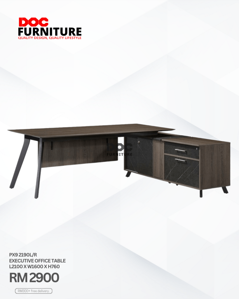 Upgrade your workspace with our stylish Executive Office Table! ✨ Get the perfect blend of design and quality for only RM 2900 with free delivery on RM300+ orders.

#OfficeFurniture #ExecutiveDesk #Workstation #HomeOffice #QualityDesign
Shop now and transform your office!