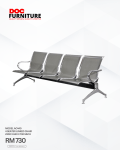 A four-seater linked waiting chair, or called airport bench features grey perforated metal seats and backrests, with a polished silver-tone metal frame, legs, and curved armrests. The selling price at RM 730. Discounts could be negotiated with our sales for your project order or bulk purchase.
