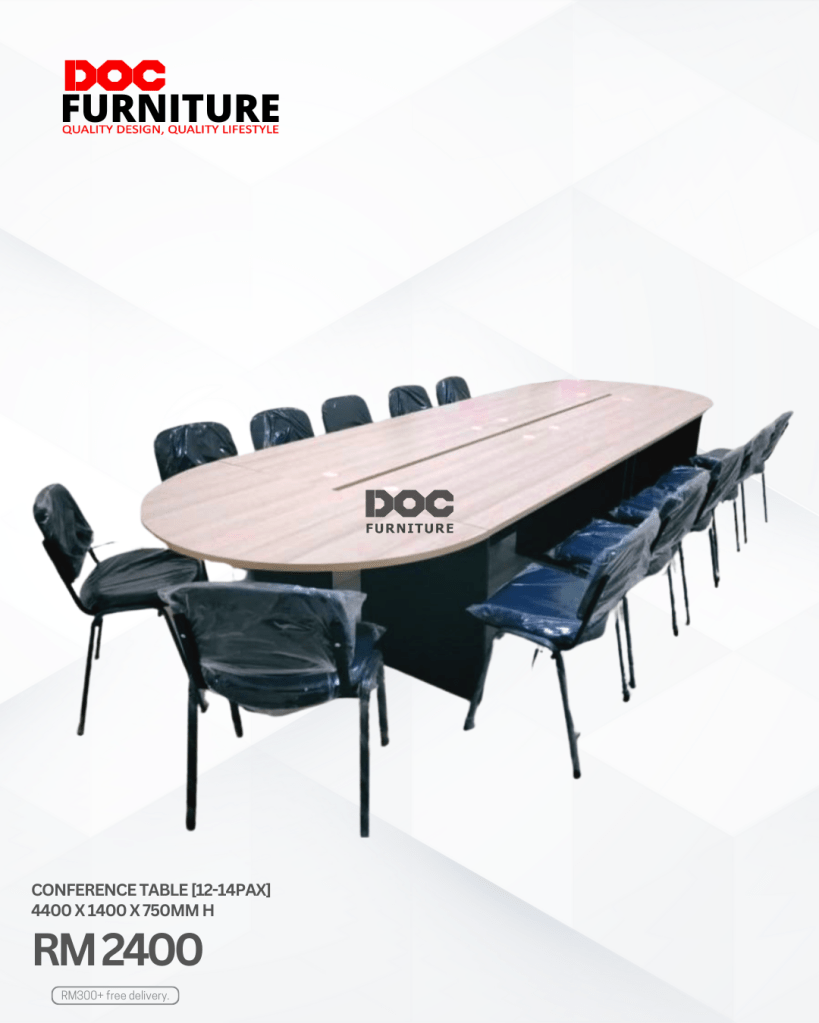 Big ideas need a big table! 🤝 Elevate your meeting space with our spacious Conference Table from DOC Furniture, comfortably seating 12-14 people. Quality design at an amazing value: RM 2400 with RM300+ FREE delivery!

#DOCFurniture #ConferenceTable #MeetingRoom #OfficeFurniture #QualityDesign